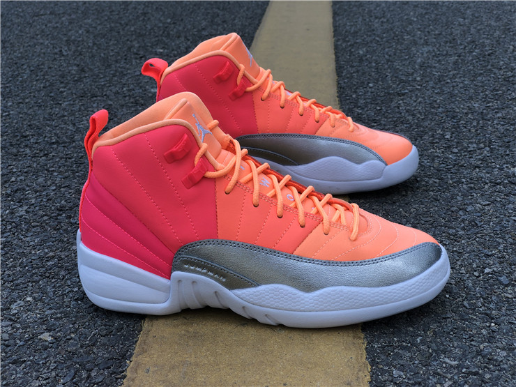 pink and orange jordan 12