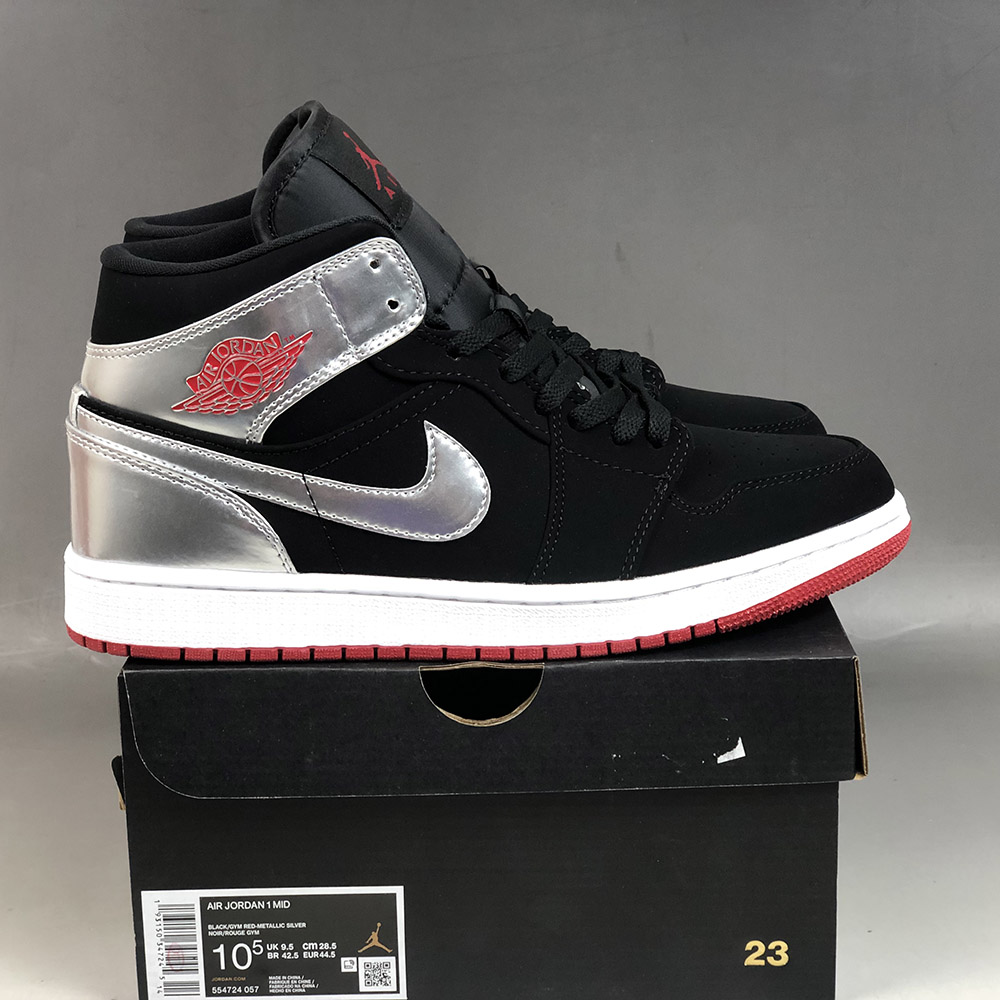 jordan 1 mid grey and red