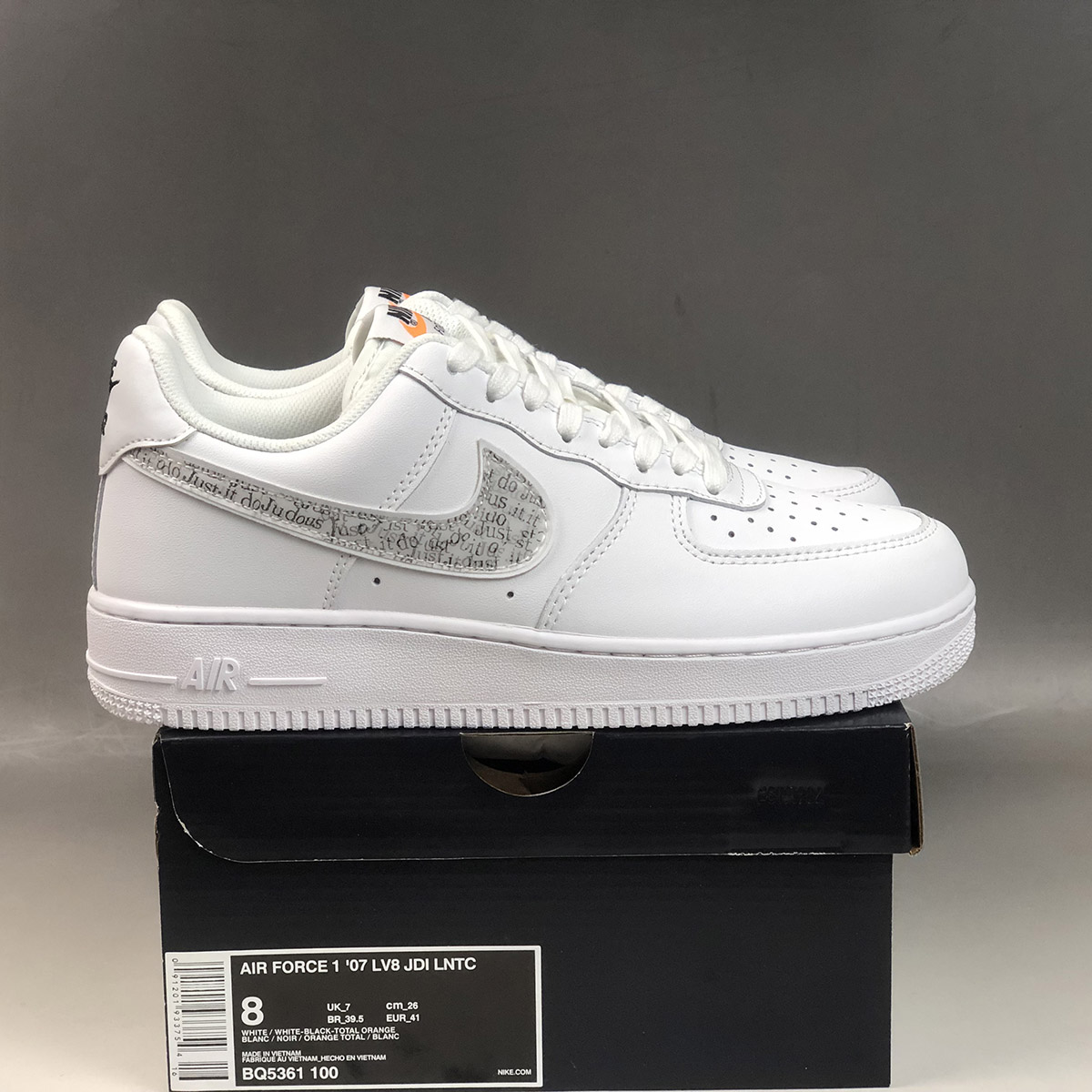 air force 1 low just do it pack white