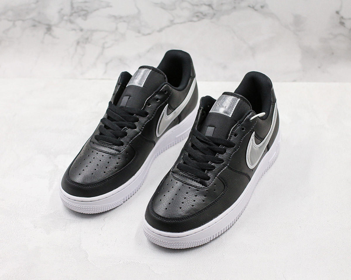 nike air force 1 low black with white swoosh