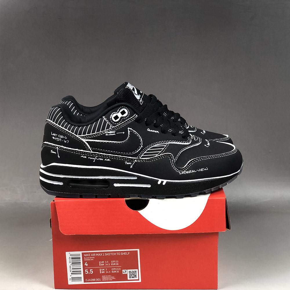 air max 1 tinker sketch to shelf black