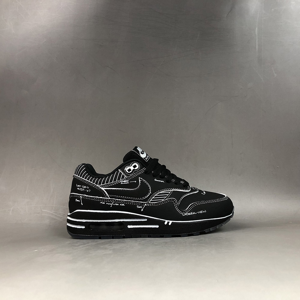 nike air max 1 sketch to shelf black