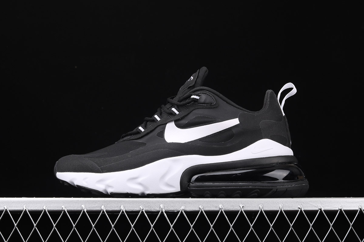 nike air max react 270 black and white