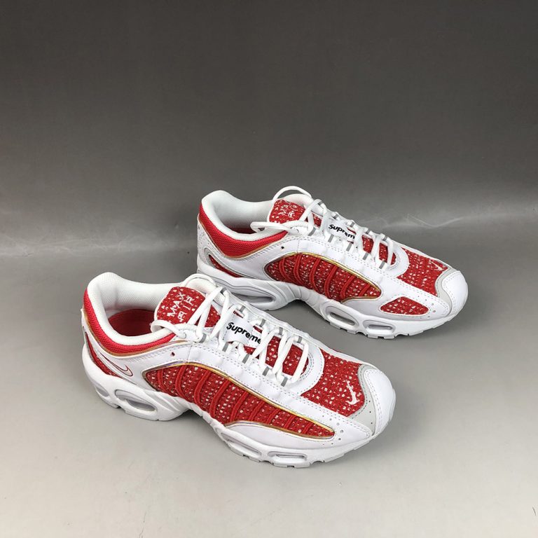 supreme x nike air max tailwind 4 red white