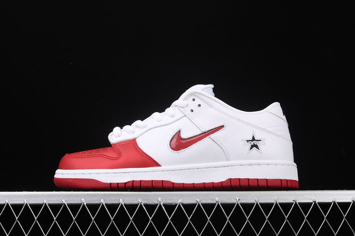 nike sb dunk low red white