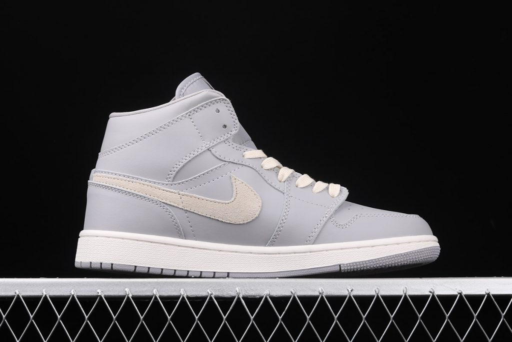 Air Jordan 1 Mid Grey Light Bone For Sale â The Sole Line