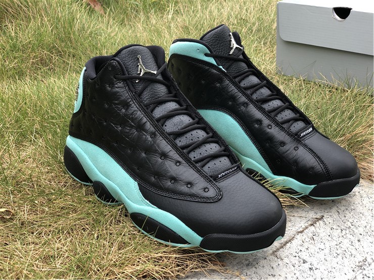 jordan 13 black and island green