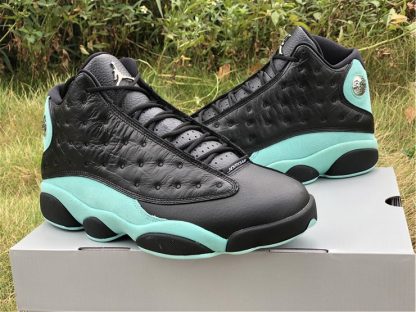 jordan 13 black silver green