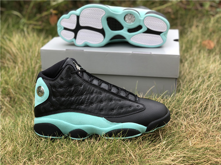 jordan 13 island green on feet