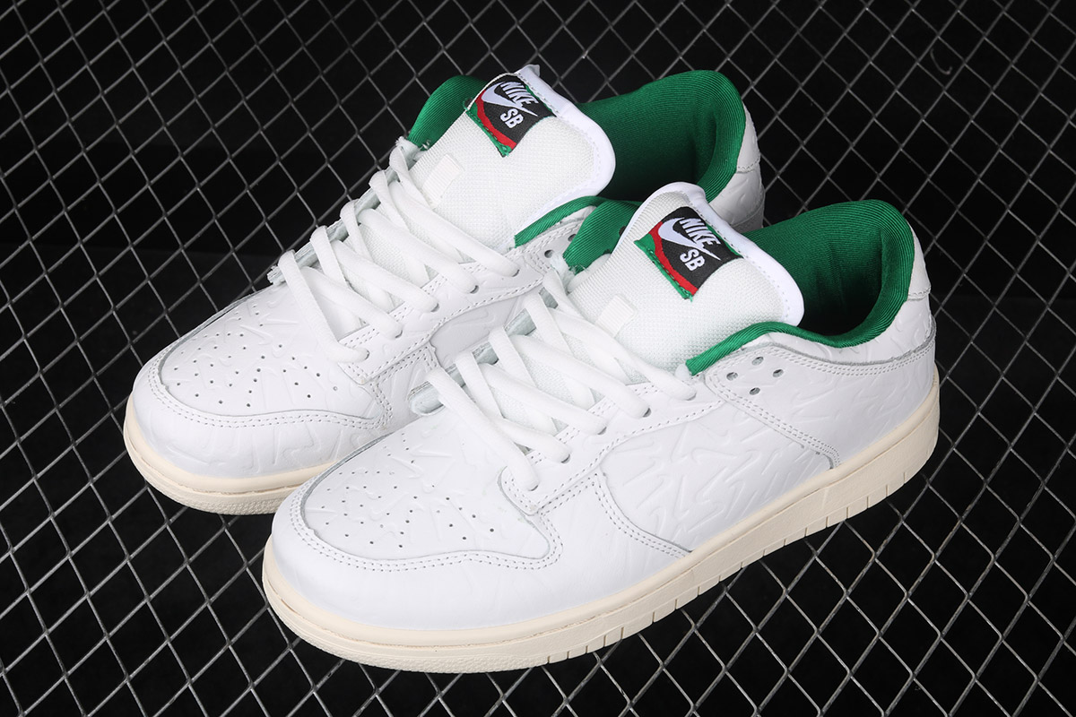 nike sb dunk low white green