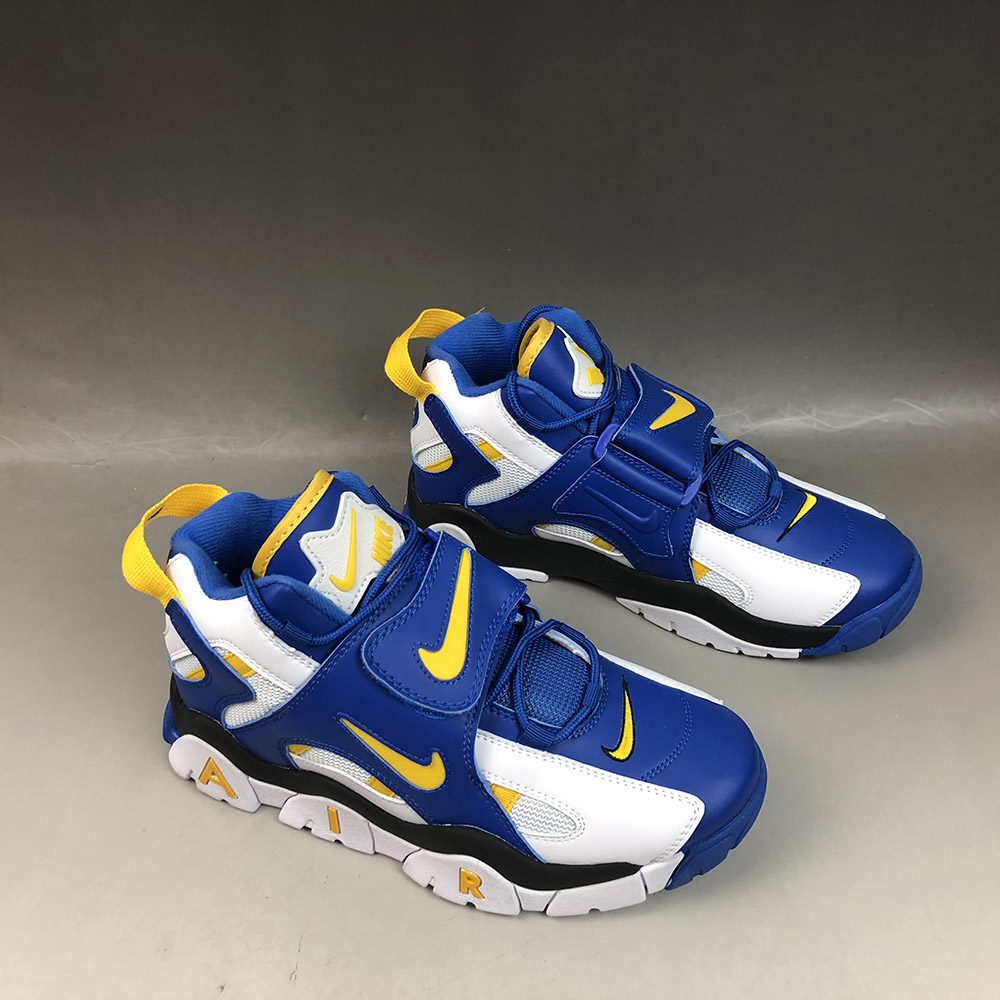 nike air barrage mid blue and yellow