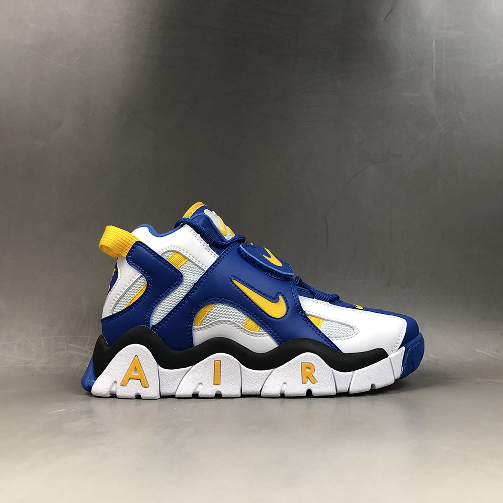 nike air barrage mid blue and yellow