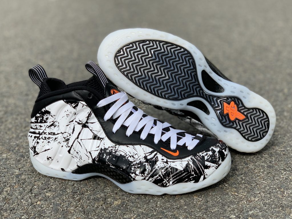 nike foamposite black orange