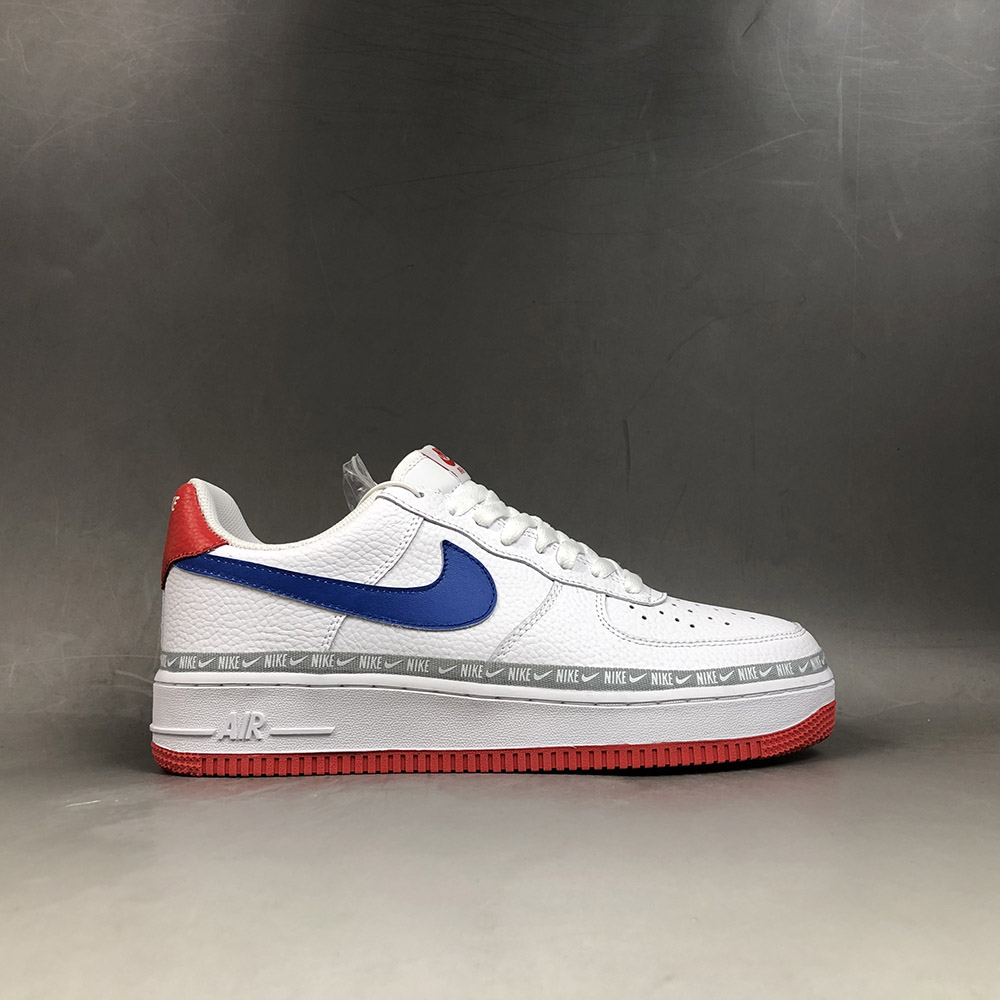 air force 1 white and red and blue