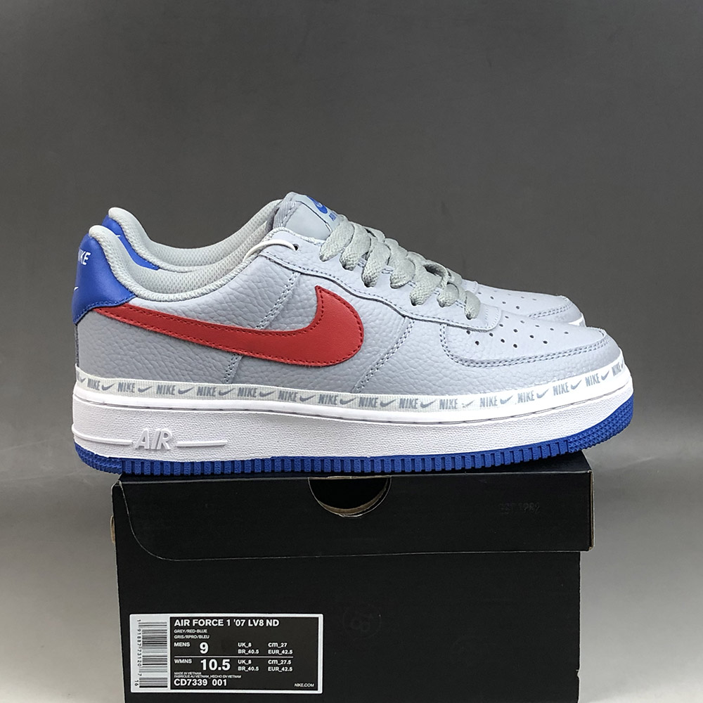 nike air force 1 low grey and red