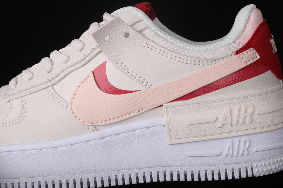 nike air force 1 pink and red swoosh