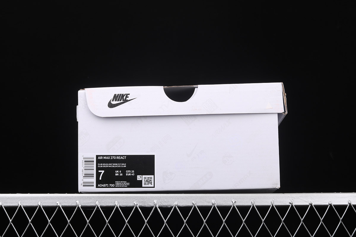 Nike Air Max 270 React Club Gold Light Bone Gold Wheat For Sale The Sole Line