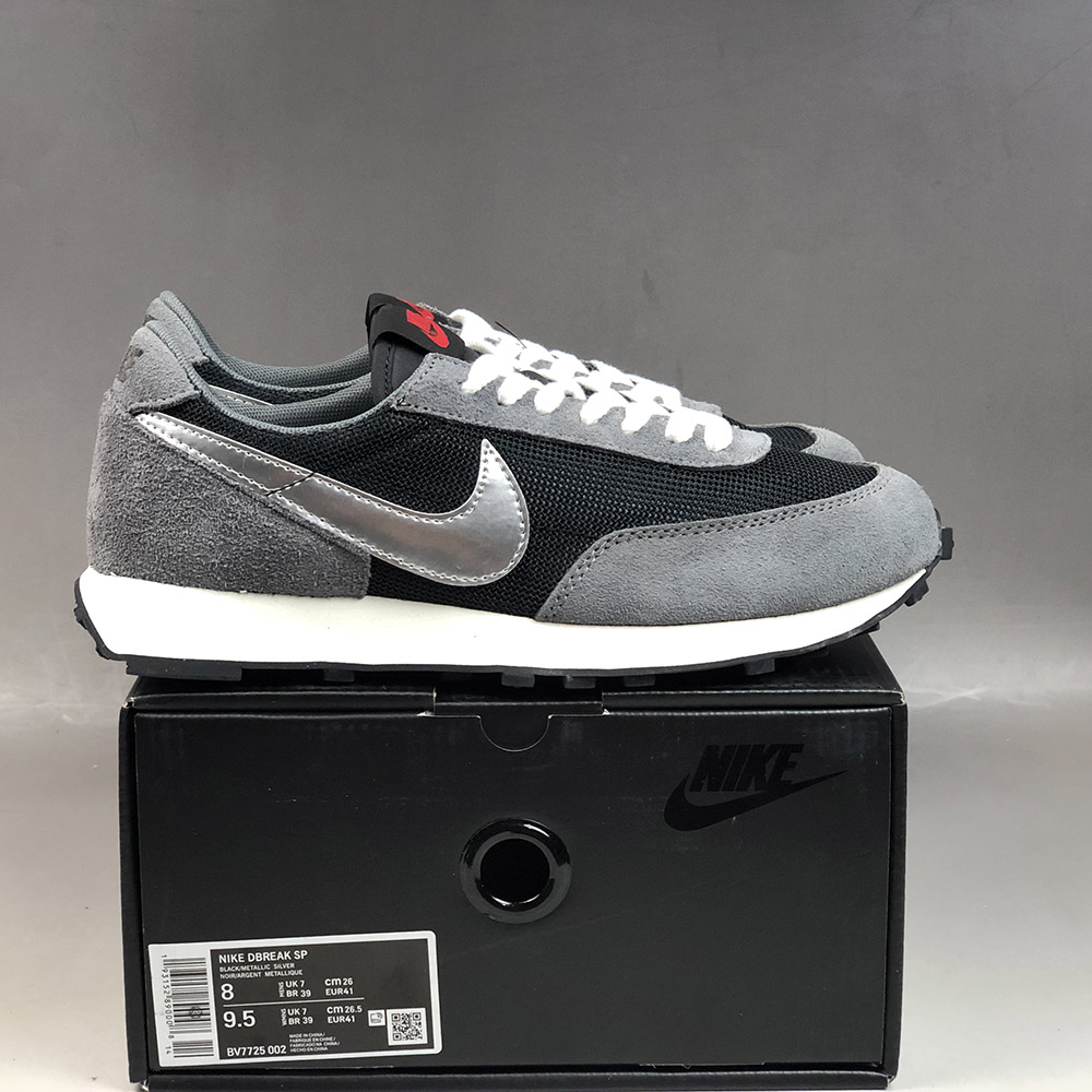 nike daybreak black & metallic silver