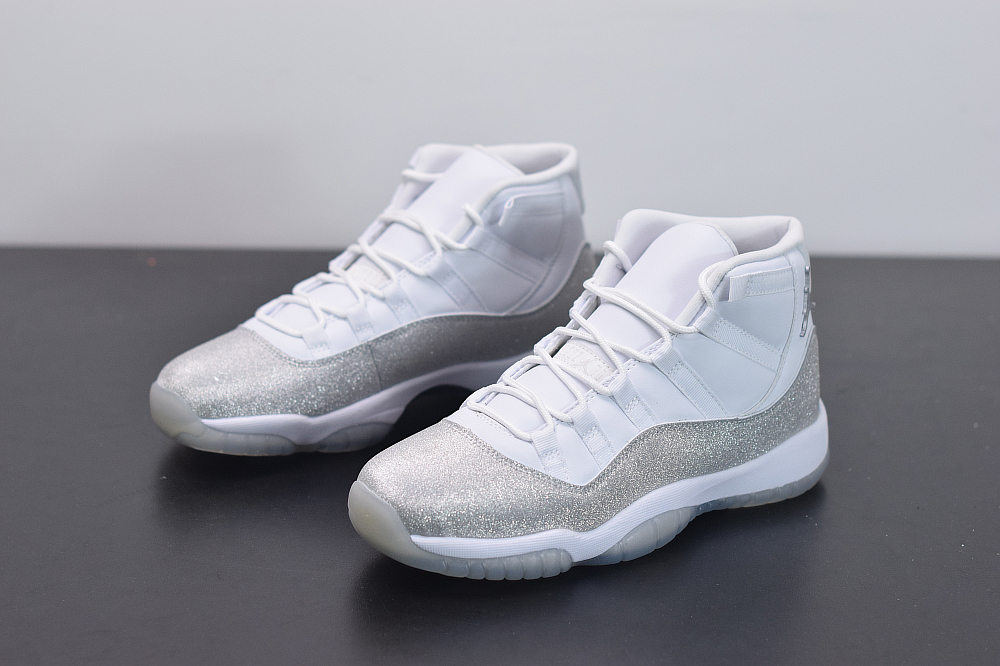 jordans 11 white and silver