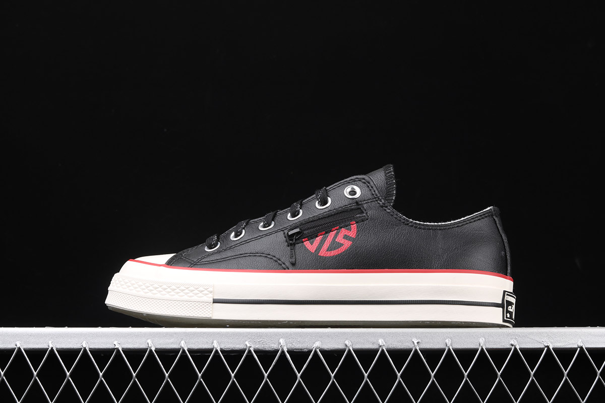 converse black red