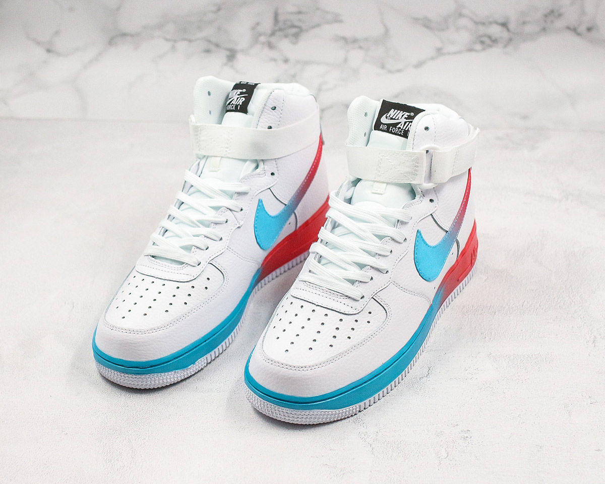 nike air force 1 white black blue fury