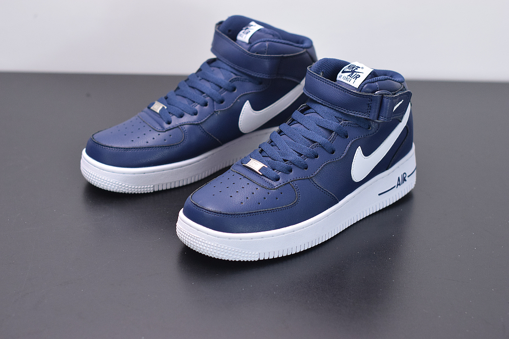 blue and white air force 1 mid