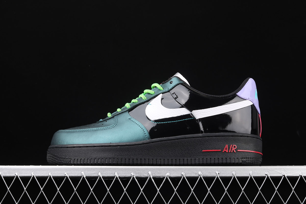 nike air force 1 black neon green