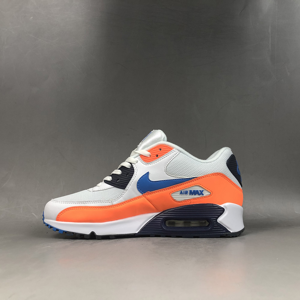 Nike Air Max 90 White/Total Orange-Midnight Navy-Photo Blue For Sale – The Sole Line