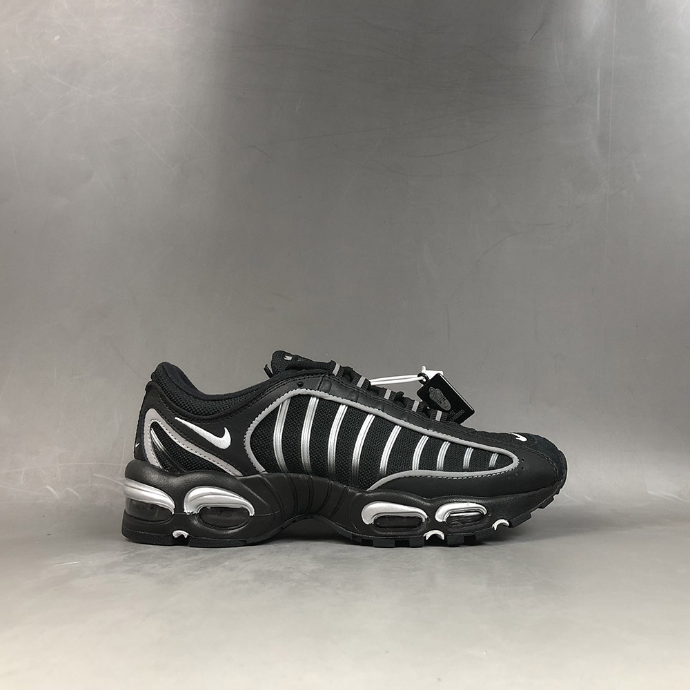 nike tailwind black silver