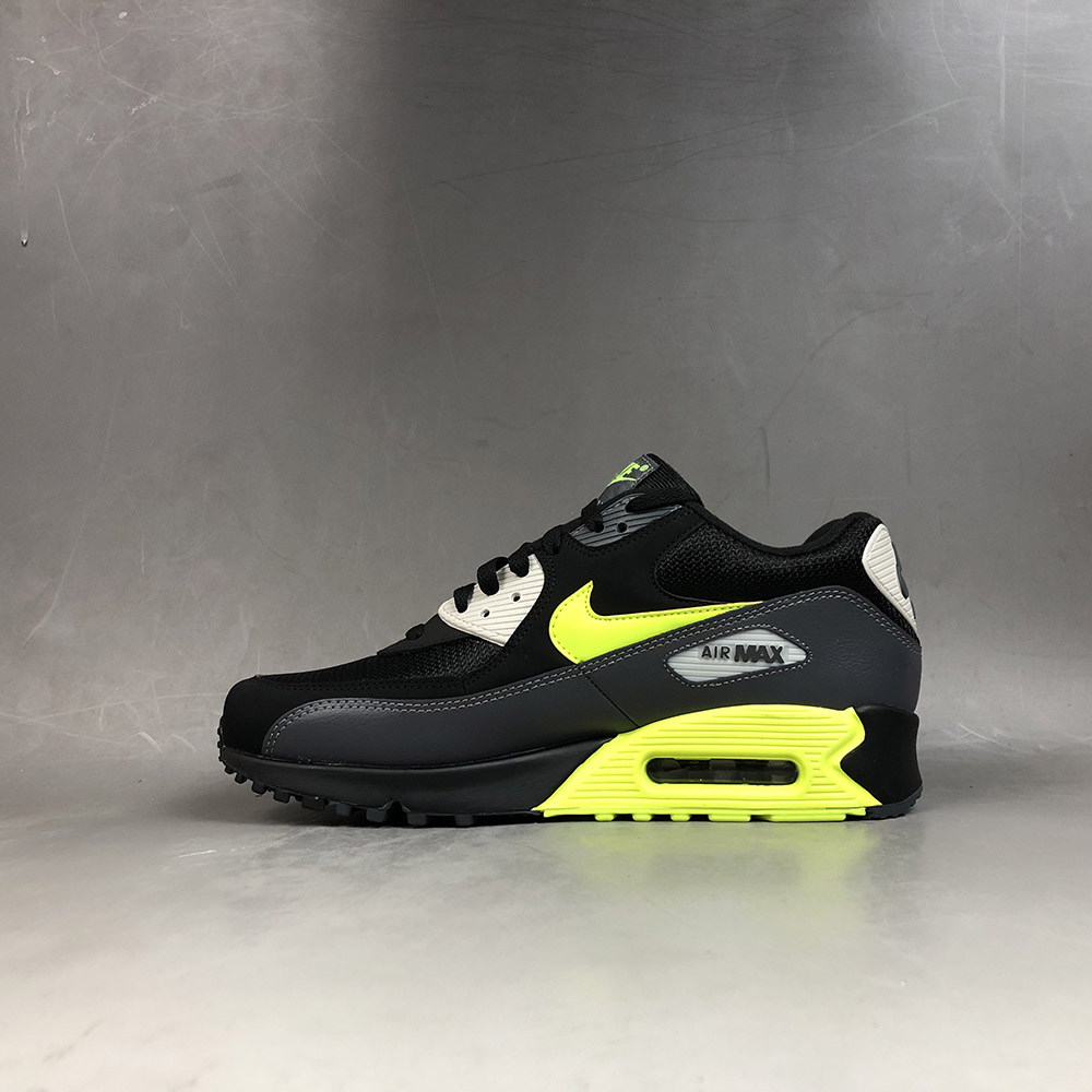black and volt nike shoes