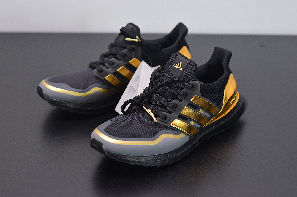 adidas ultra boost core black gold metallic