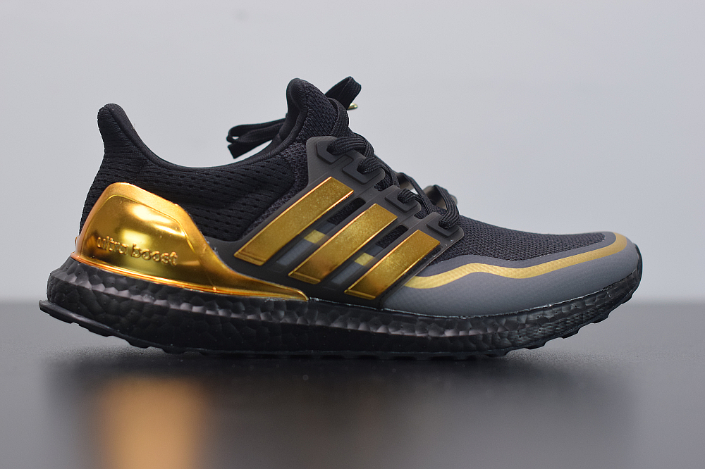 ultra boost black gold metallic