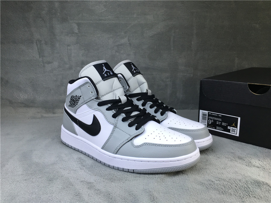 Air Jordan 1 Mid Light Smoke Grey/Black-White For Sale ...