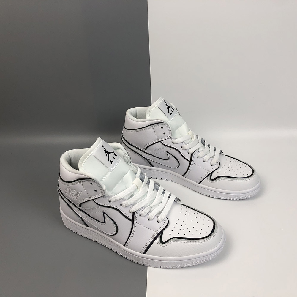 air jordan 1 mid se iridescent reflective trim white