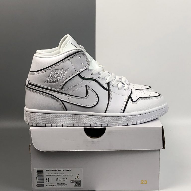 nike air jordan 1 mid iridescent white