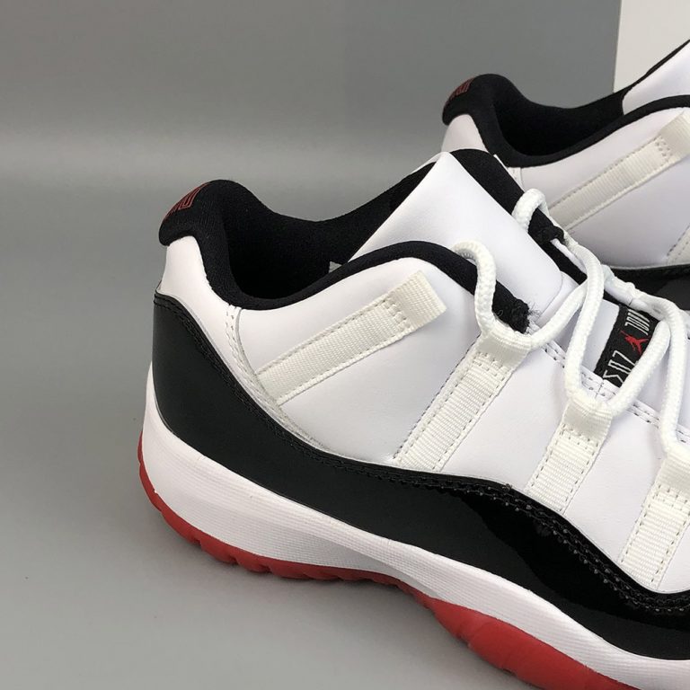 jordan 11 low white black true red