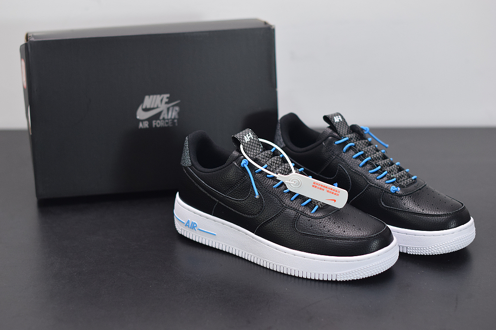 nike air force 1 black and blue