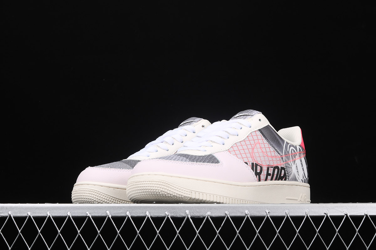 light pink and white nike air force 1