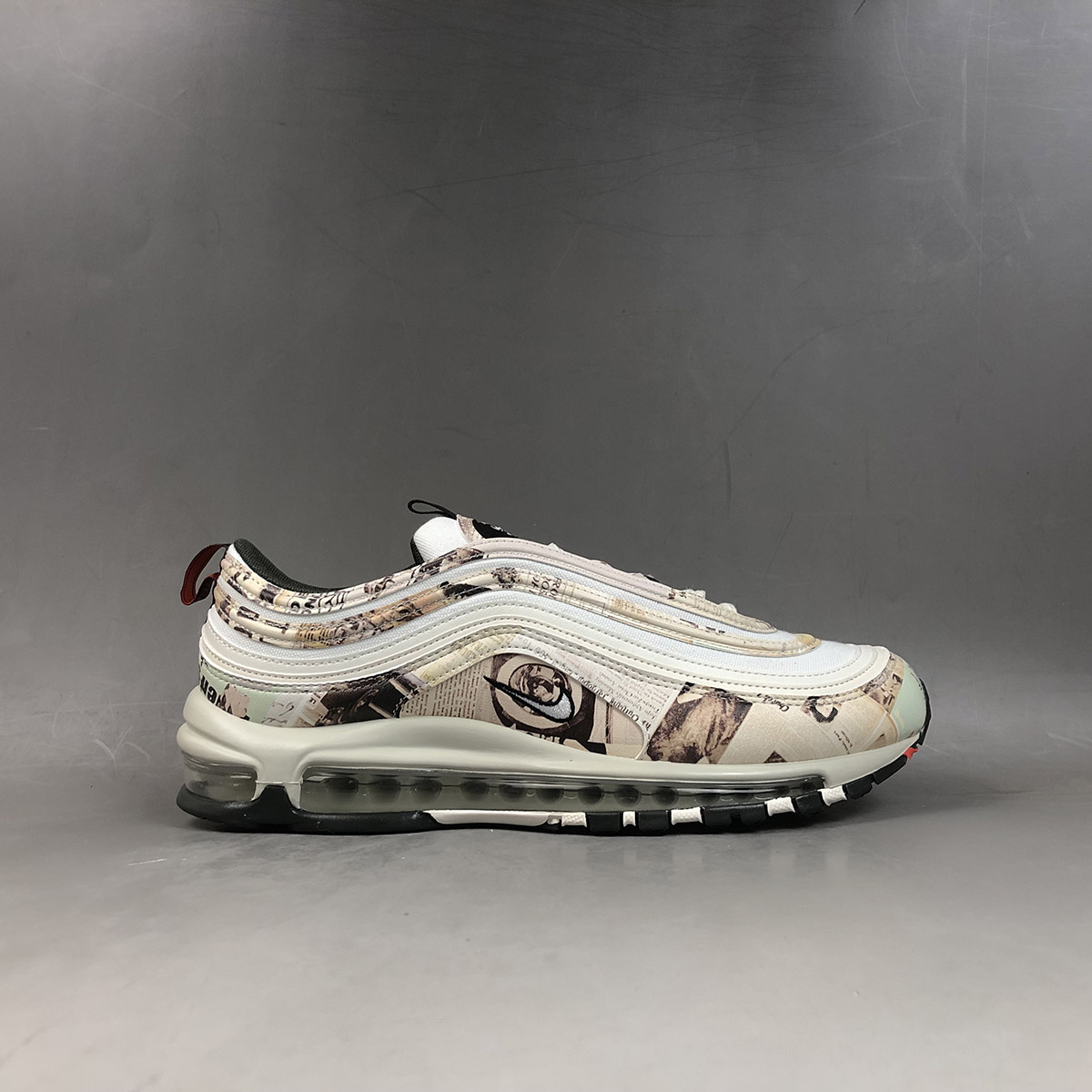 nike just do it white and black newspaper print air max 95