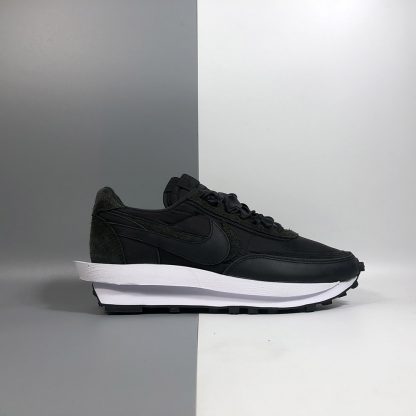 sacai x nike ldwaffle black nylon mens