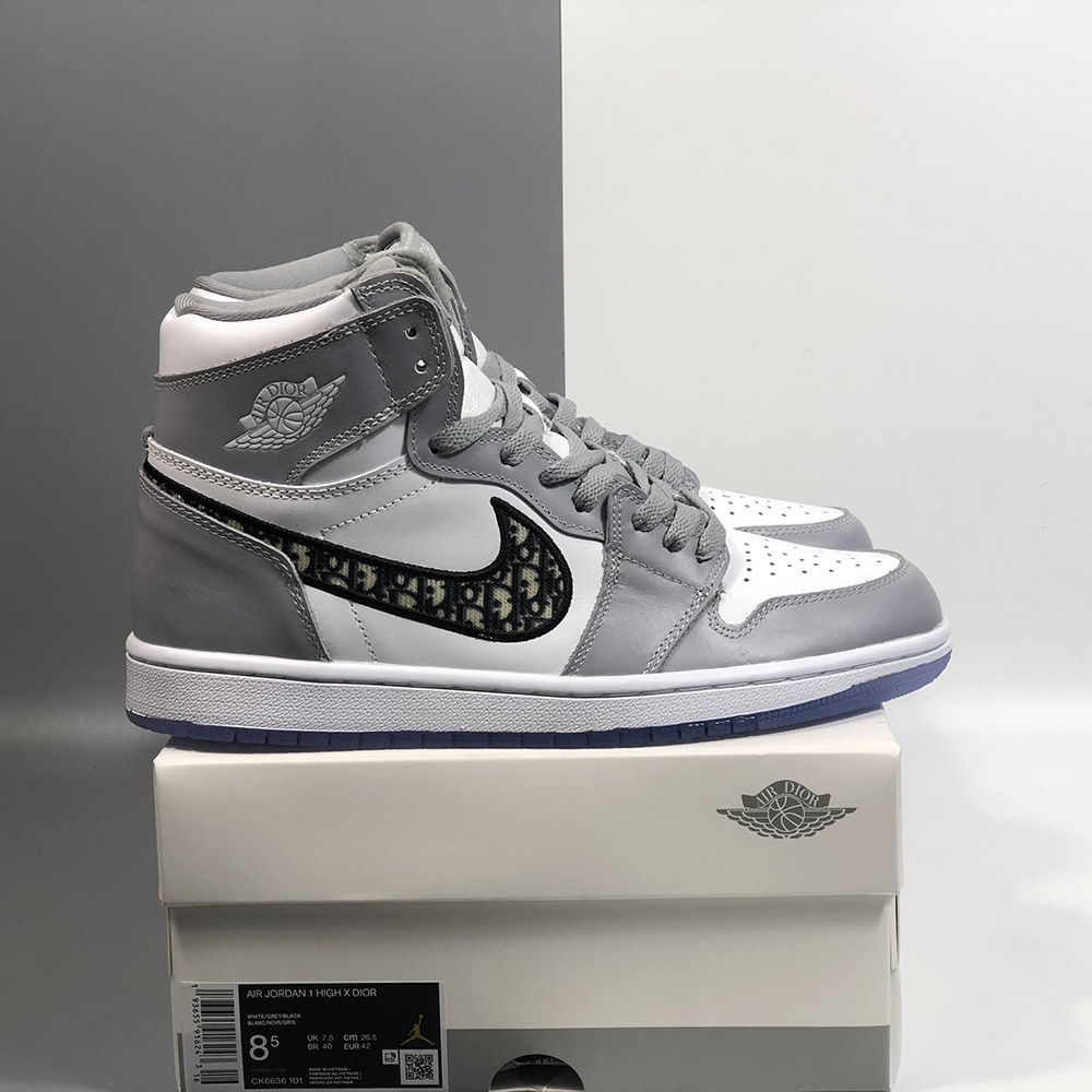 white grey air jordan 1