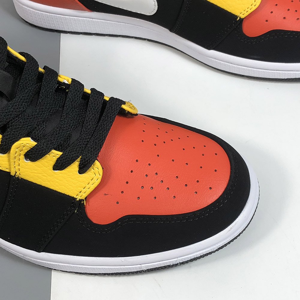 air jordan 1 mid se black team orange amarillo