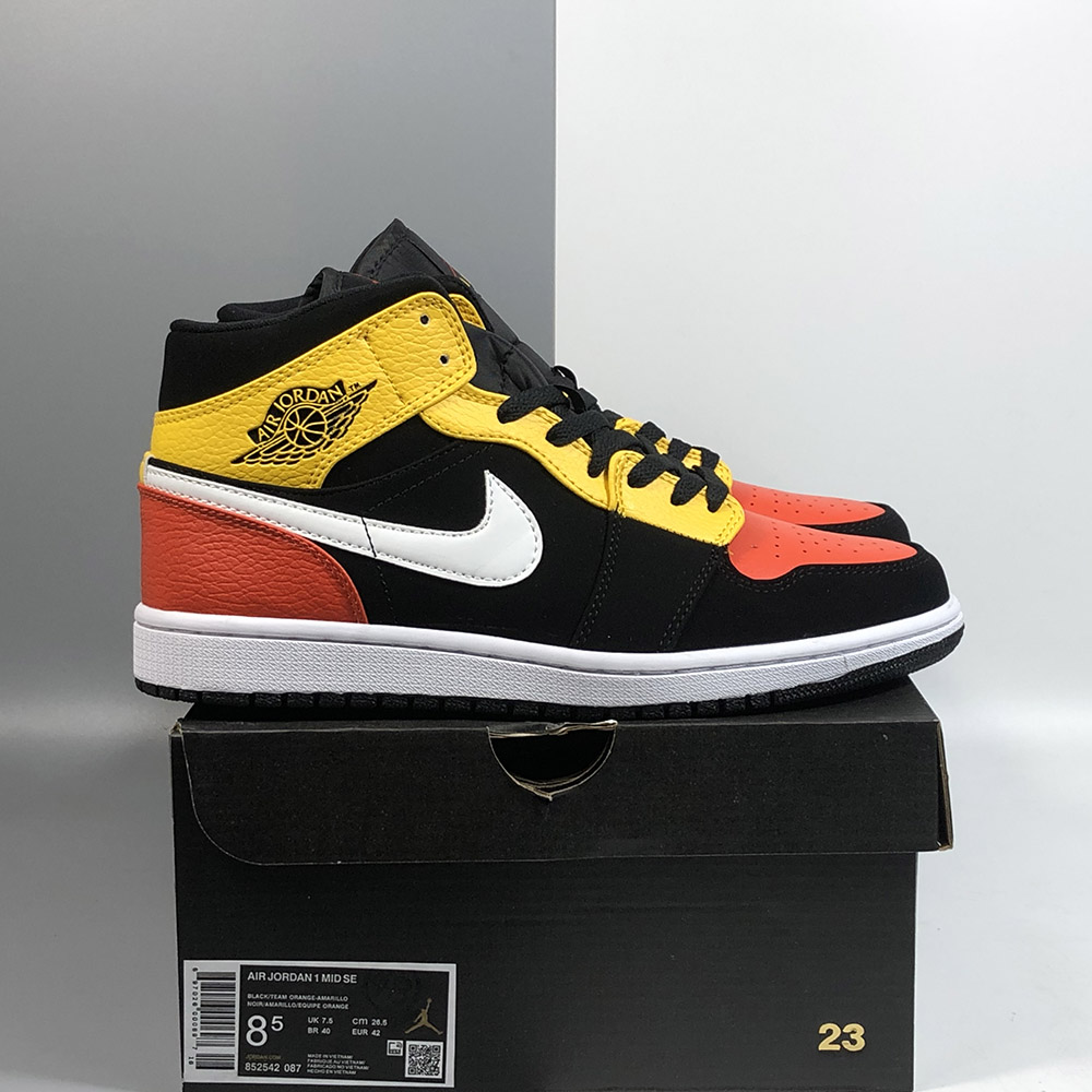 Air Jordan 1 Mid SE Black/Amarillo-White-Team Orange For Sale – The Sole Line