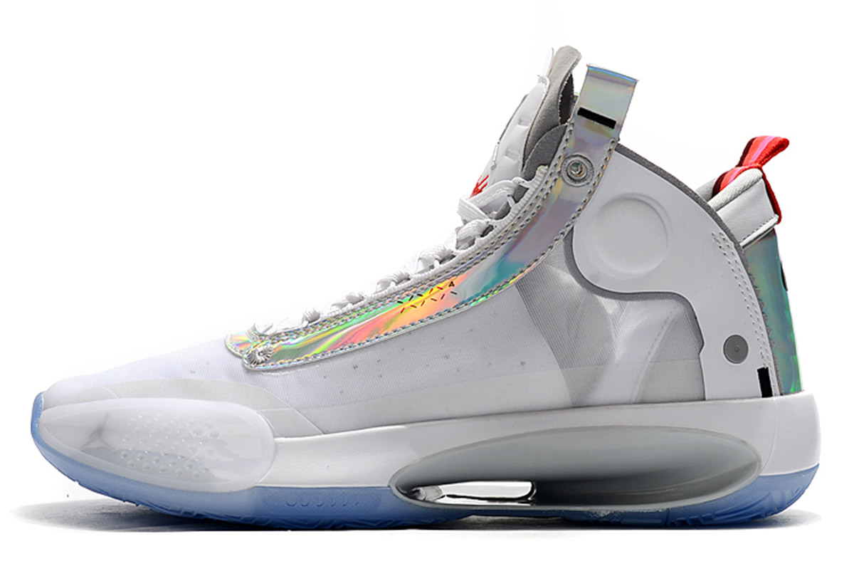 white iridescent jordans