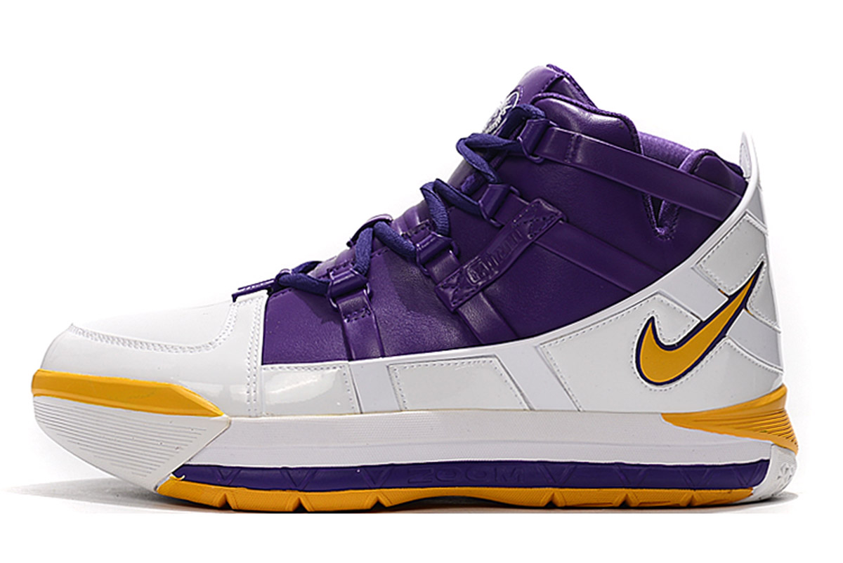 white and purple lebrons