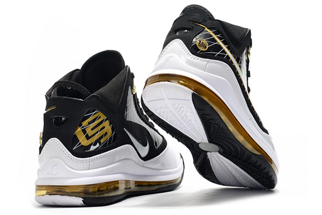 lebron 7 black white gold