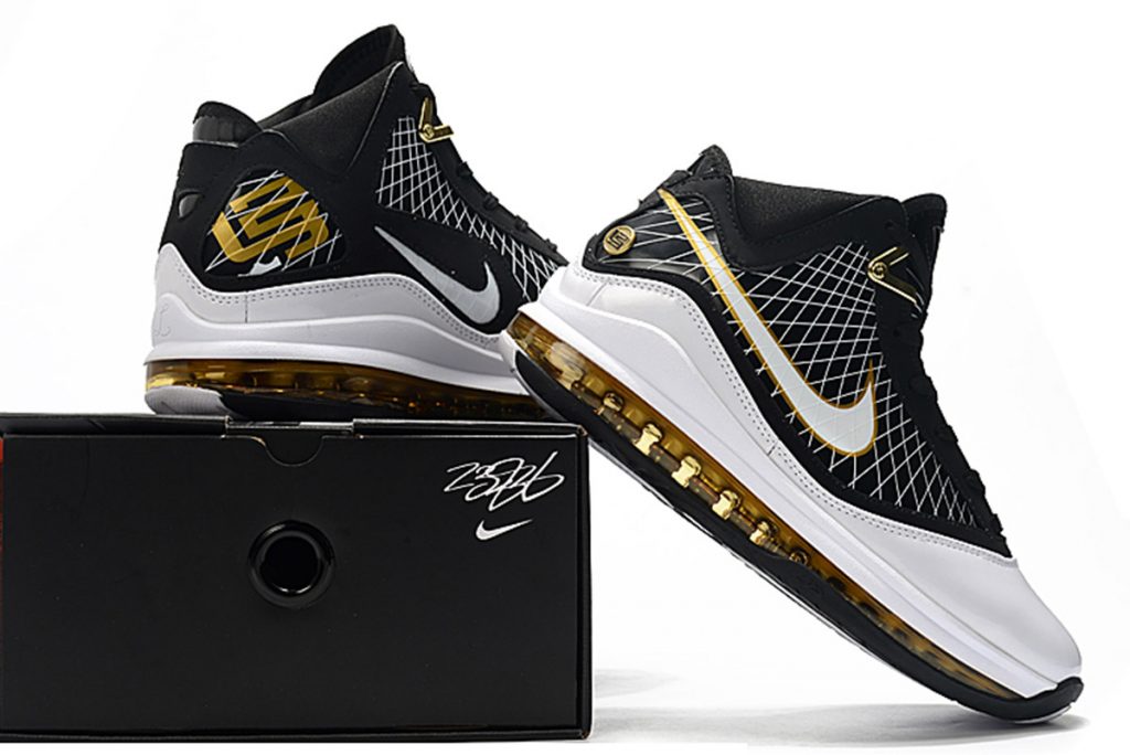 lebron 7 black white gold