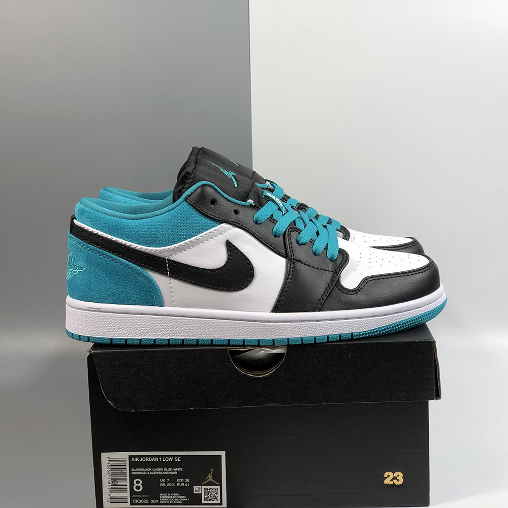 Air Jordan 1 Low Black Black Laser Blue White For Sale The Sole Line