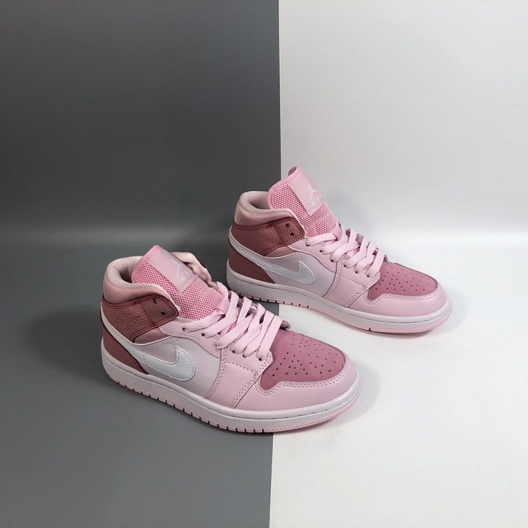 2020 WMNS Air Jordan 1 Mid AJ1 Digital Pink/White-Pink Foam-Sail CW5379-600, Nike Outlet, Nike Store