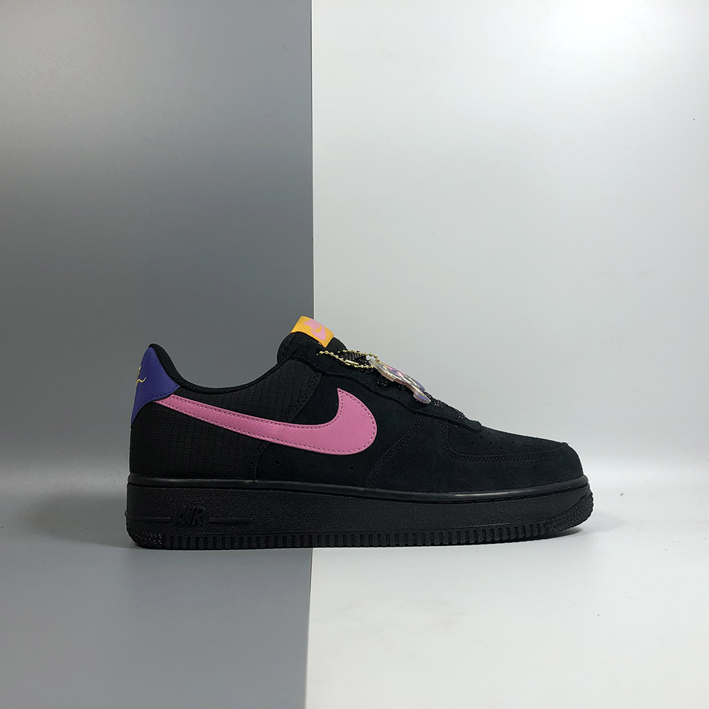 black and pink nike air force 1